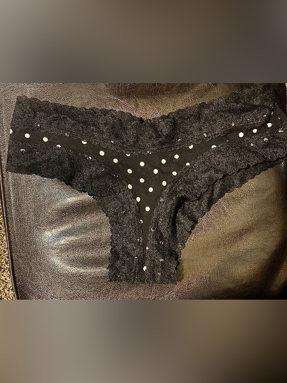 Black Polka Dot Lace Bikini Panty